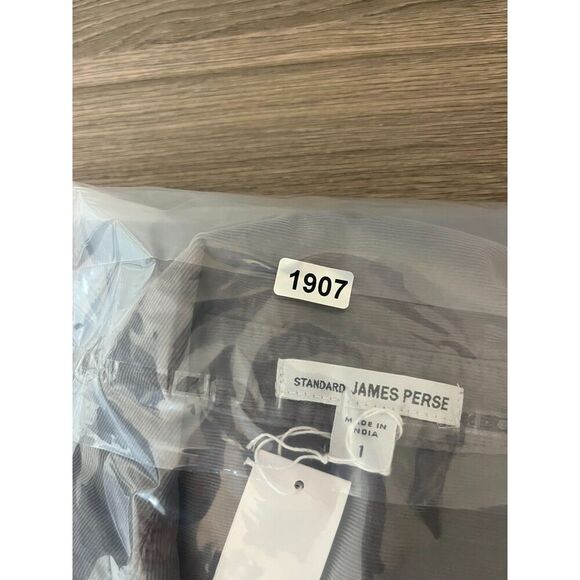 James Perse Corduroy Button Up Shirt Gray Women's 1 Pinwale Pocket $185 NWT - Picture 9 of 9